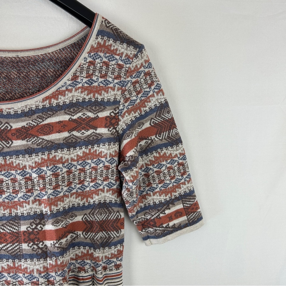 Peruvian Connection geometric jacquard stripe pima sweater dress size S/M READ - Picture 5 of 8